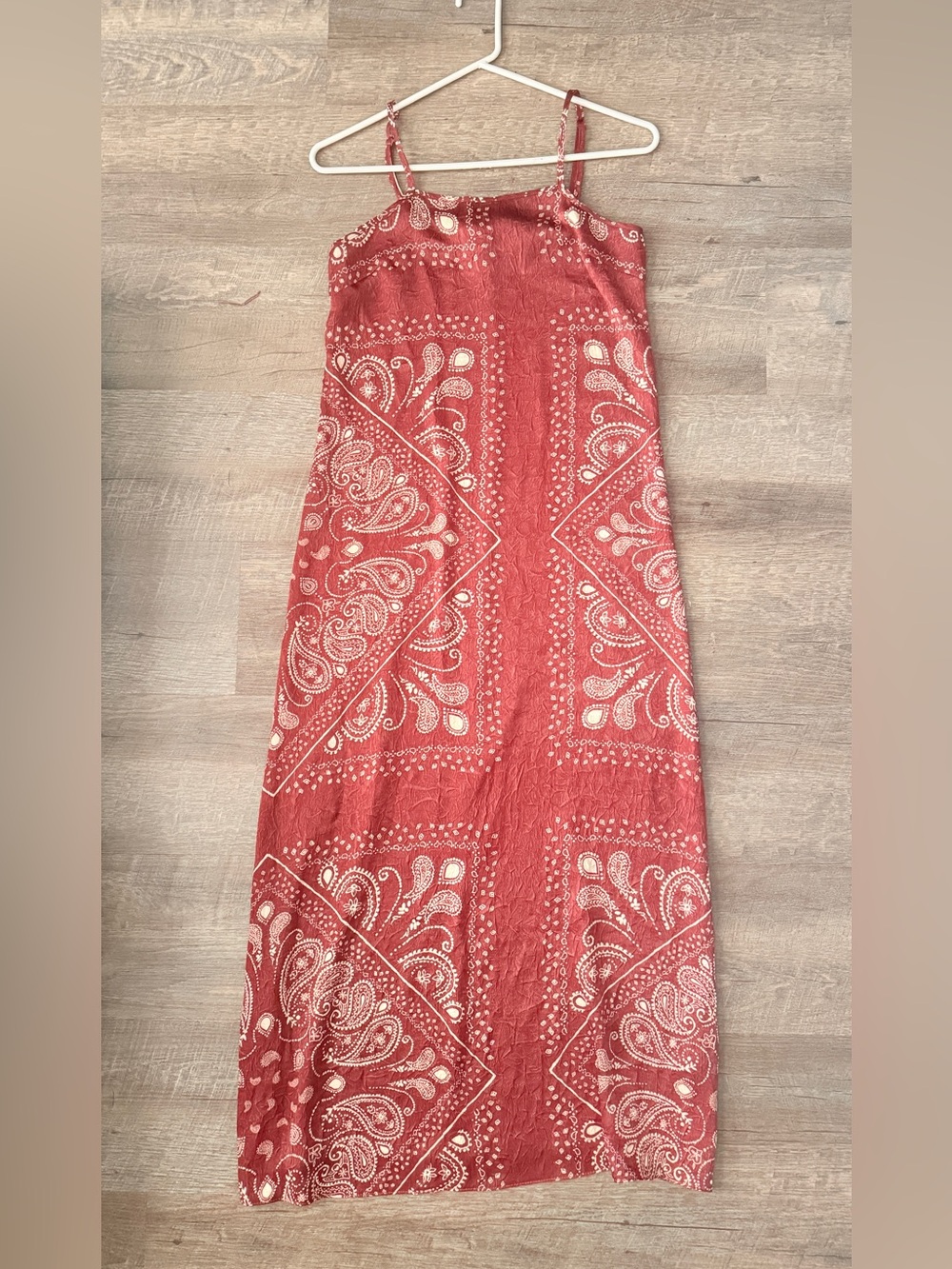 Primark Red Paisley-Print Maxi Dress with Spaghetti Straps